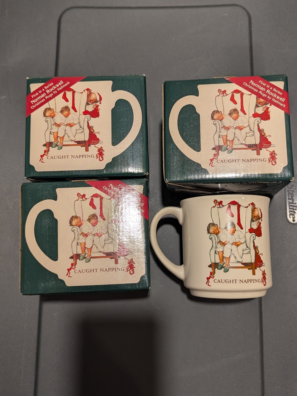 Hallmark White Ceramic 'Caught Napping' Norman Rockwell Mug